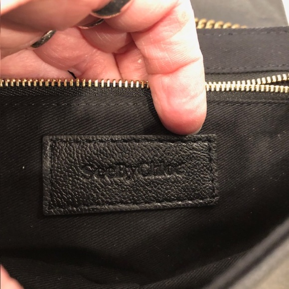 Limited Edition IMPECCABLE SeeBy Chloe Lois Black Leather Studded Chain Bag - Picture 15 of 16